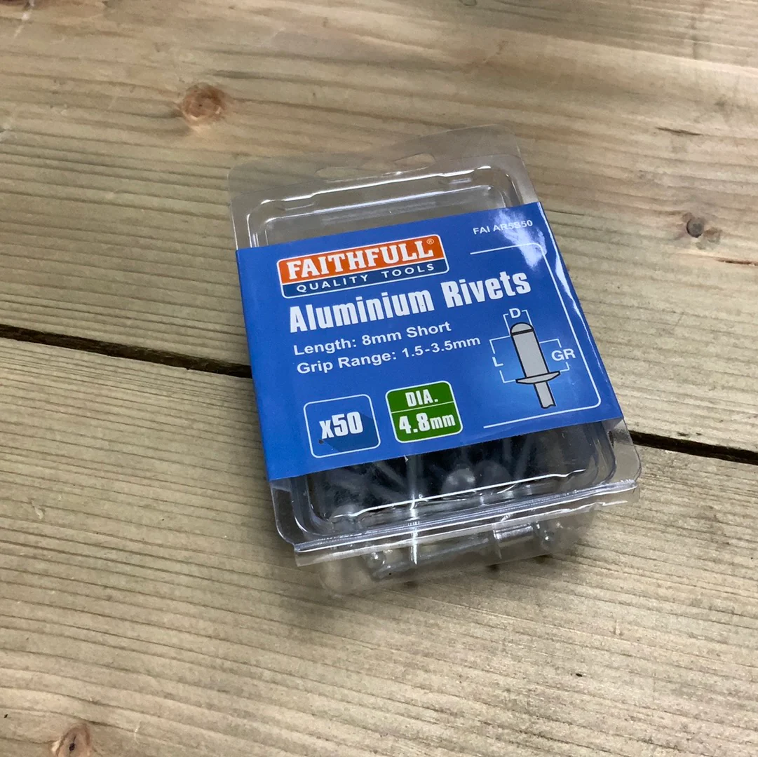 Aluminium Rivets 50pcs 8mm x 4.8mm
